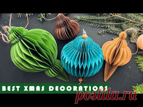 DIY Christmas Decorations , Honeycomb Ornaments ❤️🎀