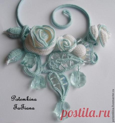 Колье связанное крючком - запись пользователя Марина в сообществе Вязание крючком в категории Вязаные крючком аксессуары