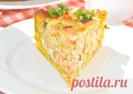 РЫБНЫЙ ПИРОГ «РЫЖИК»! Яркий и красивый, вкусный и сытный, довольно простой в приготовлении открытый рыбный пирог.