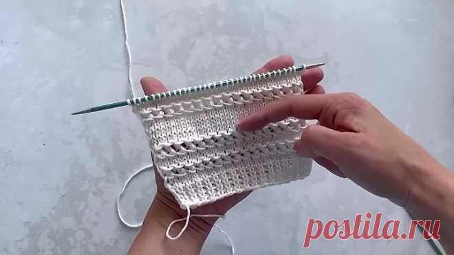 Горизонтальные ажурные дорожки спицами