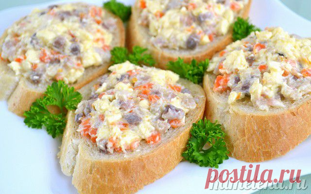 Закуска из селедки и плавленого сыра