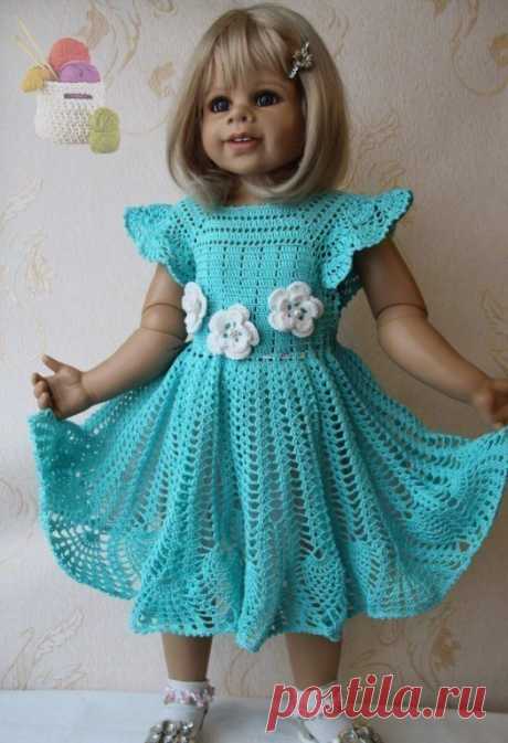 Мастер - класс Платье для девочки крючком "Голубка"