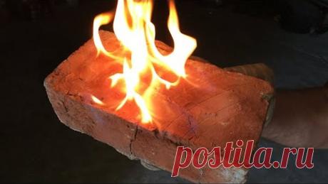 Горящий кирпич - заменитель дров