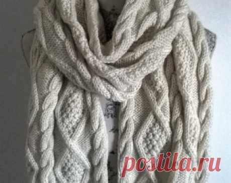 Diamond Aran Style Scarf PDF knitting pattern | Etsy