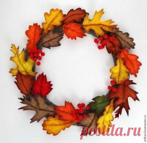 Осенний венок без валяния