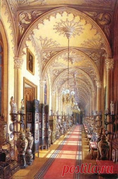 Gatchina Palace Chinese Gallery in watercolors by Edward Hau.  |  Pinterest • Всемирный каталог идей