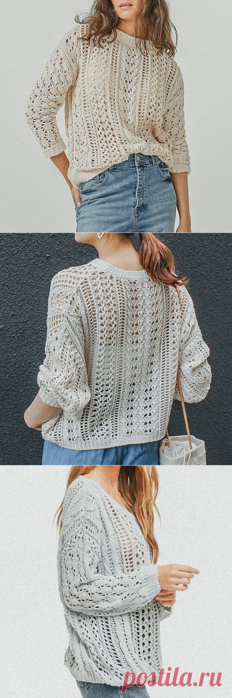 Схема для ажурного джемпера из 4 узоров | Вязунчик — вяжем вместе Пульс Mail.ru