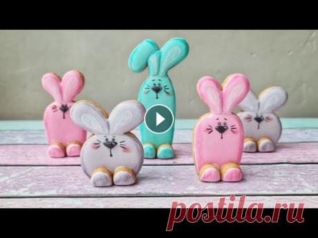 Пасхальные пряники????️Пряничный зайчик с лапками и хвостиком. В этом видео я покажу как сделать оригинальный пряник к Пасхе. Это зайчик с лапками и хвостом.???? Вырубка????️ Смесь для айсинга "королевская гл...
