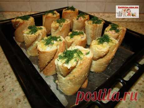 Горячая закуска в багете — Кулинарная книга - рецепты с фото