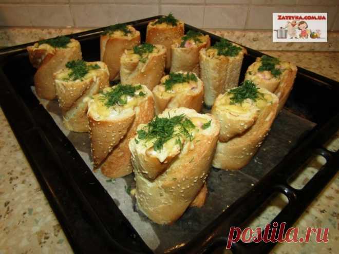 Горячая закуска в багете — Кулинарная книга - рецепты с фото