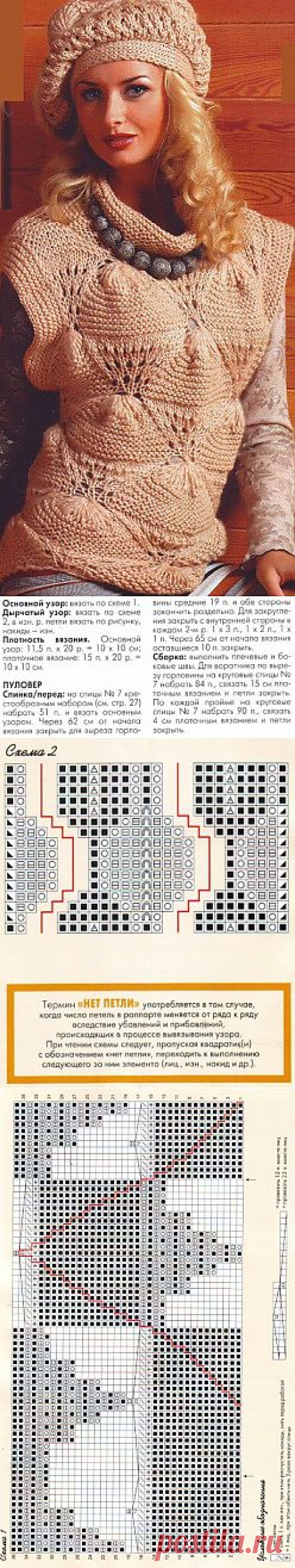 Жилет и берет спицами