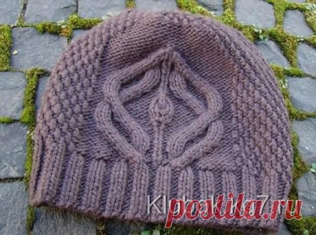 Шапочка с узором по центру. Только схема | Клубок