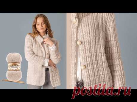 Alize Angora Gold ile Mevsimlik Hırka | Seasonal Cardigan | Сезонный Кардиган
