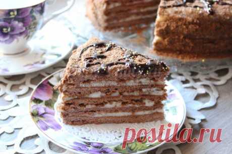 Шоколадный торт со сливочным кремом. Сказка. Рецепт с пошаговыми фото