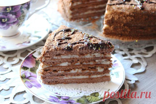 Шоколадный торт со сливочным кремом. Сказка. Рецепт с пошаговыми фото