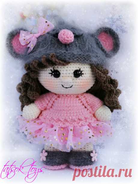 PDF Пупс малышка в костюме мышки крючком. FREE crochet pattern; Аmigurumi doll patterns. Амигуруми схемы и описания на русском. Вязаные игрушки и поделки своими руками #amimore - Кукла, пупс, doll puppet, muñeca boneca, poupée, puppe, panenka, bebek, lalka. Amigurumi doll pattern free; amigurumi patterns; amigurumi crochet; amigurumi crochet patterns; amigurumi patterns free; amigurumi today.