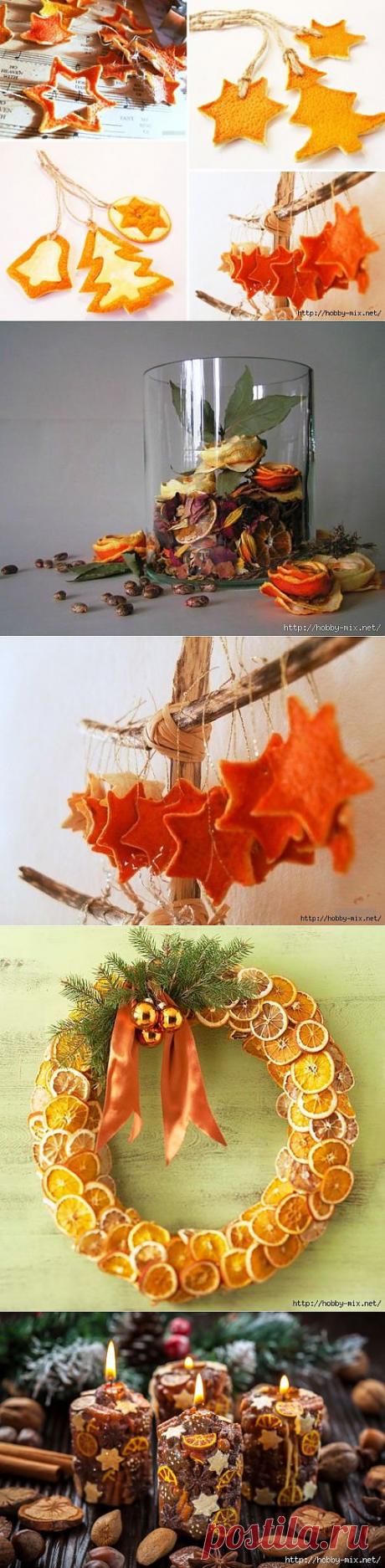 Красивый декор из сухих цитрусовых. Идеи и мастер классы.