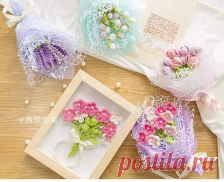 Нежные цветочки крючком. Схемы | oblacco