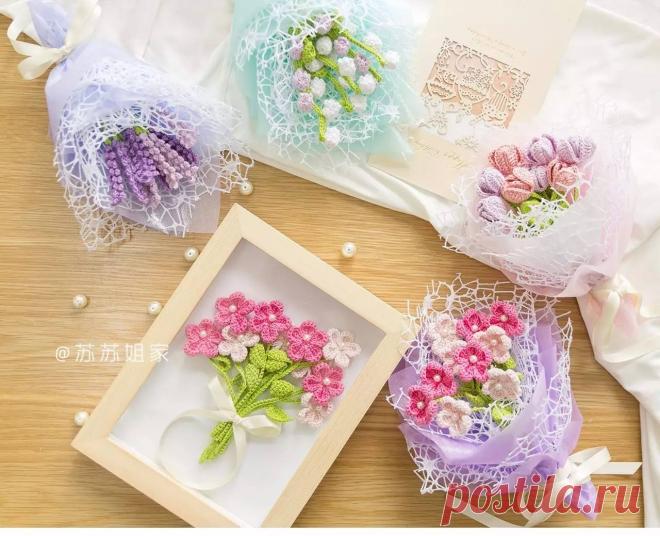 Нежные цветочки крючком. Схемы | oblacco