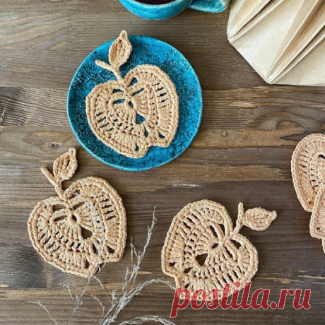 Подставки-яблочки, вяжем крючком