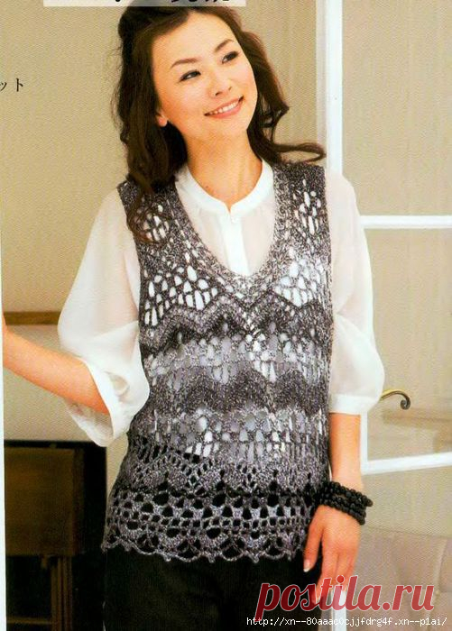Жилет из меланжевой пряжи
