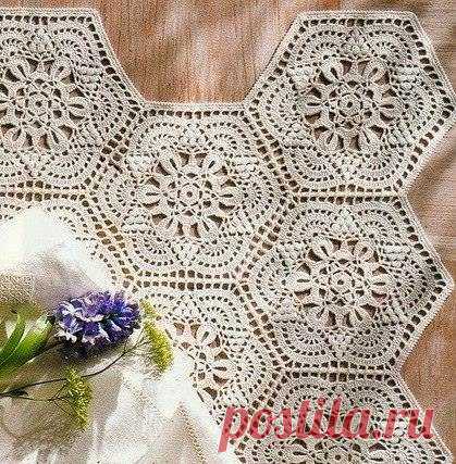 Ivelise Feito à Mão: Hexágono Lindo De Crochê
