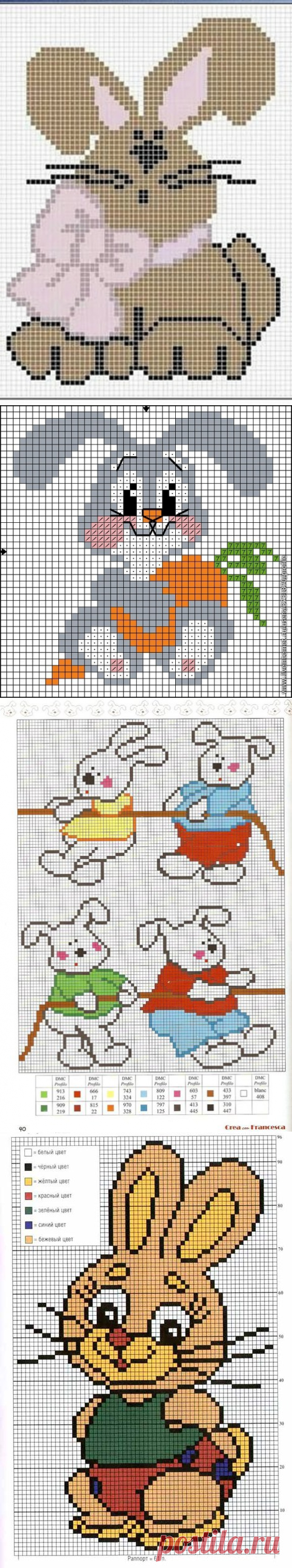 зайчата для детских кофточек