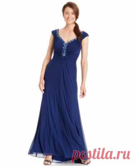 Joanna Chen Pleated Embellished Gown