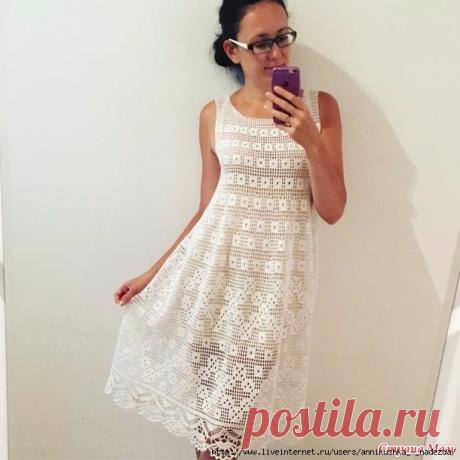 Филейное платье - сарафан