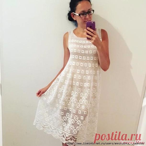 Филейное платье - сарафан