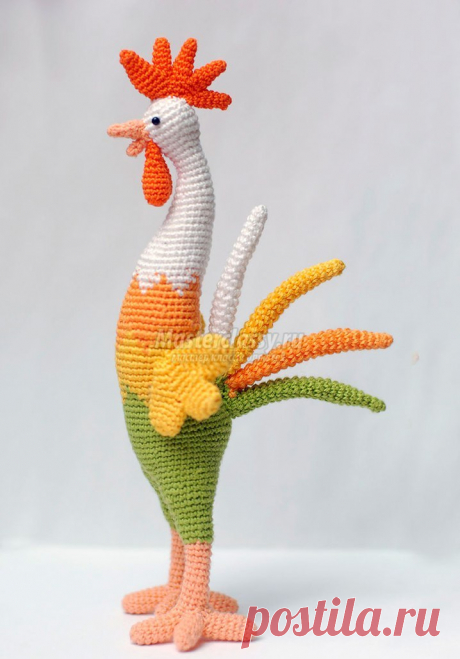 1000 схем амигуруми на русском: Вязаный петух