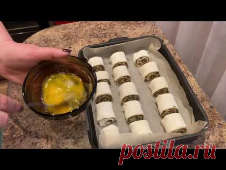 Слоеные рулетики с мясом! Съедаются моментально!