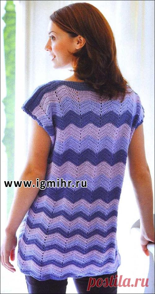 Полосатая туника с зигзагообразным узором. Крючок