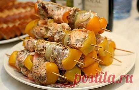 Рыбный шашлык в микроволновке...