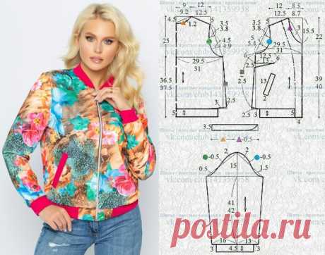 Куртка "бомбер", выкройка на размеры 52/54 и 56/58 (рос.).
#простыевыкройки #простыевещи #шитье #бомбер #ветровка #выкройка