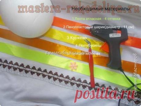 Мастер-класс по канзаши: Новогодний шар на ёлку