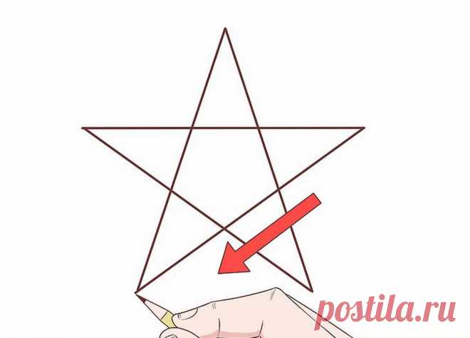 Нарисуйте пятиконечную звезду. Из какой точки вы провели первую линию? Результаты японского теста