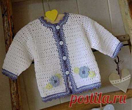 Кофточка для малыша крючком | Вязание крючком, схемы вязания, бесплатное вязание крючком