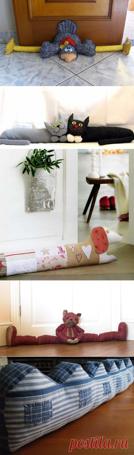 Забавные подушки под дверь и на окно от сквозняков &#8212; Рукоделие