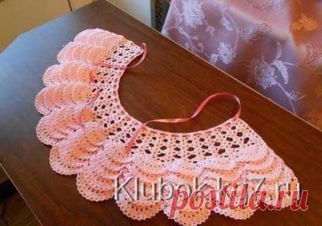 Нежный воротничок крючком | Клубок