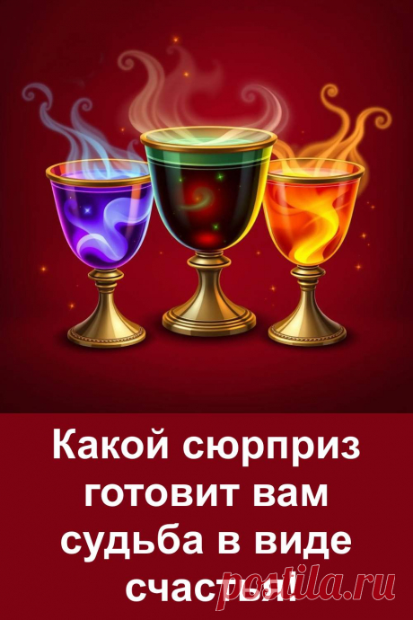 Ощущаете, что судьба готовит для вас нечто особенное? Этот удивительный тест по картинке поможет вам узнать, какой сюрприз уже близко. Просто выберите один из трёх загадочных бокалов и прочитайте, какое счастье приближается именно к вам. Всё написано простым языком, без сложных понятий — только реальные предсказания. Откройте свою подсказку от судьбы уже сейчас!