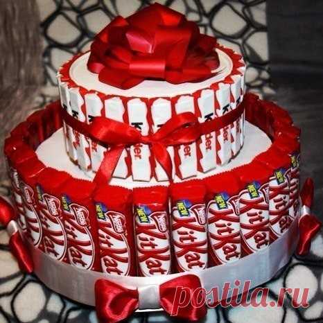 Как сделать торт из сладостей в детский сад своими руками