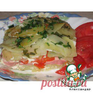 Картофельная запеканка-пирог с сосисками и овощами - кулинарный рецепт