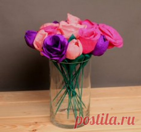 Букет из конфет – делаем сами розы и тюльпаны