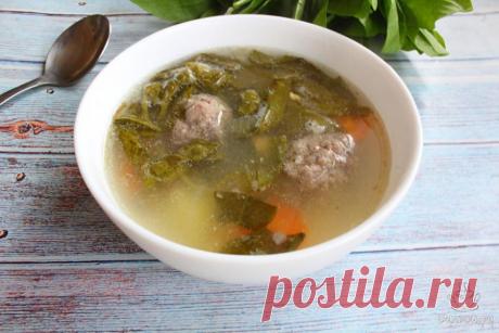 Зеленый борщ с мясными фрикадельками Зеленый борщ с мясными фрикадельками понравится всем, кто любит первые блюда с некоторой кислинкой. Щавель как раз придает супу приятный кисленький вкус. По желанию, щавеля можно добавить больше, борщ получится кислее. Суп получается легкий, вкусный, готовится он очень быстро и просто. Такой борщ хорошо подать к столу с хорошей жирной сметаной. Вареные яйца можно не добавлять в суп сразу, если вам это не очень нравится. Можно разлить су...