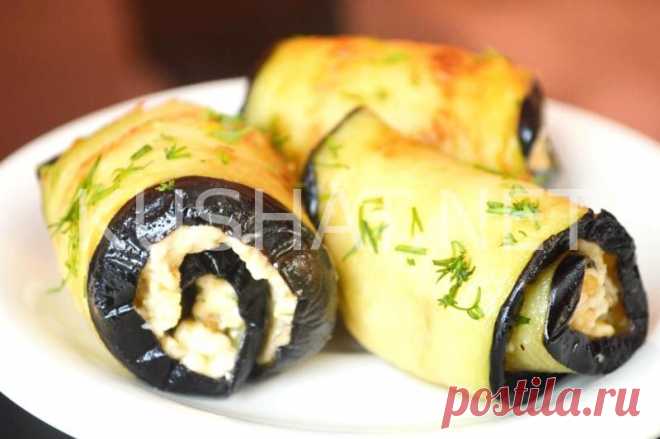 Рулетики из баклажанов с грецкими орехами и сыром. Рецепт с фото &bull; Кушать нет
