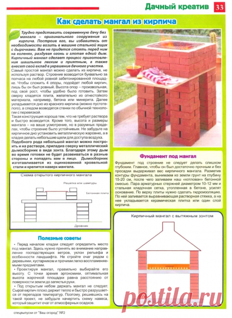 Как сделать мангал из кирпича
