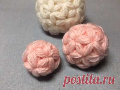 リフ編みで「桜玉」を編みました　「Sakura」Ball