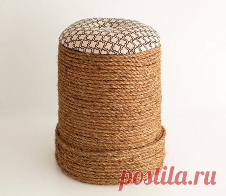Пуфик из пластикового ведра 1