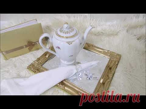 DIY.  Поднос из пластиковой рамы и зеркала своими руками.